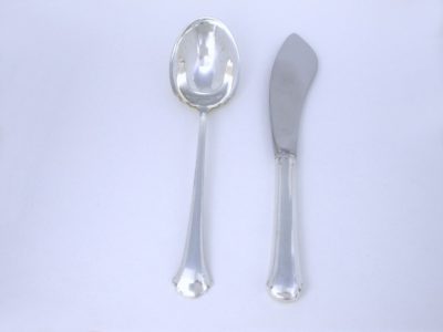 Sugar spoon and butter knife