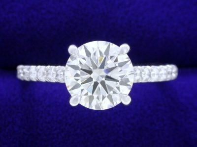 Diamond ring with 1.80-carat round brilliant cut diamond graded I color, SI1 clarity