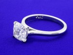 Cushion Cut Diamond Ring: 1.75 carat with 1.04 ratio in Cathedral Style ...