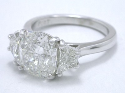 Cushion Cut Diamond Ring: 2.12 carat with 1.11 ratio in 0.56 tcw ...