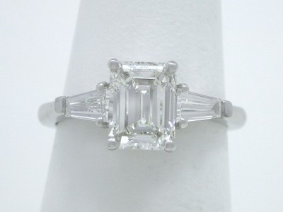 Emerald Cut Diamond Ring: 1.17 carat with 1.32 ratio in 0.30 tcw ...